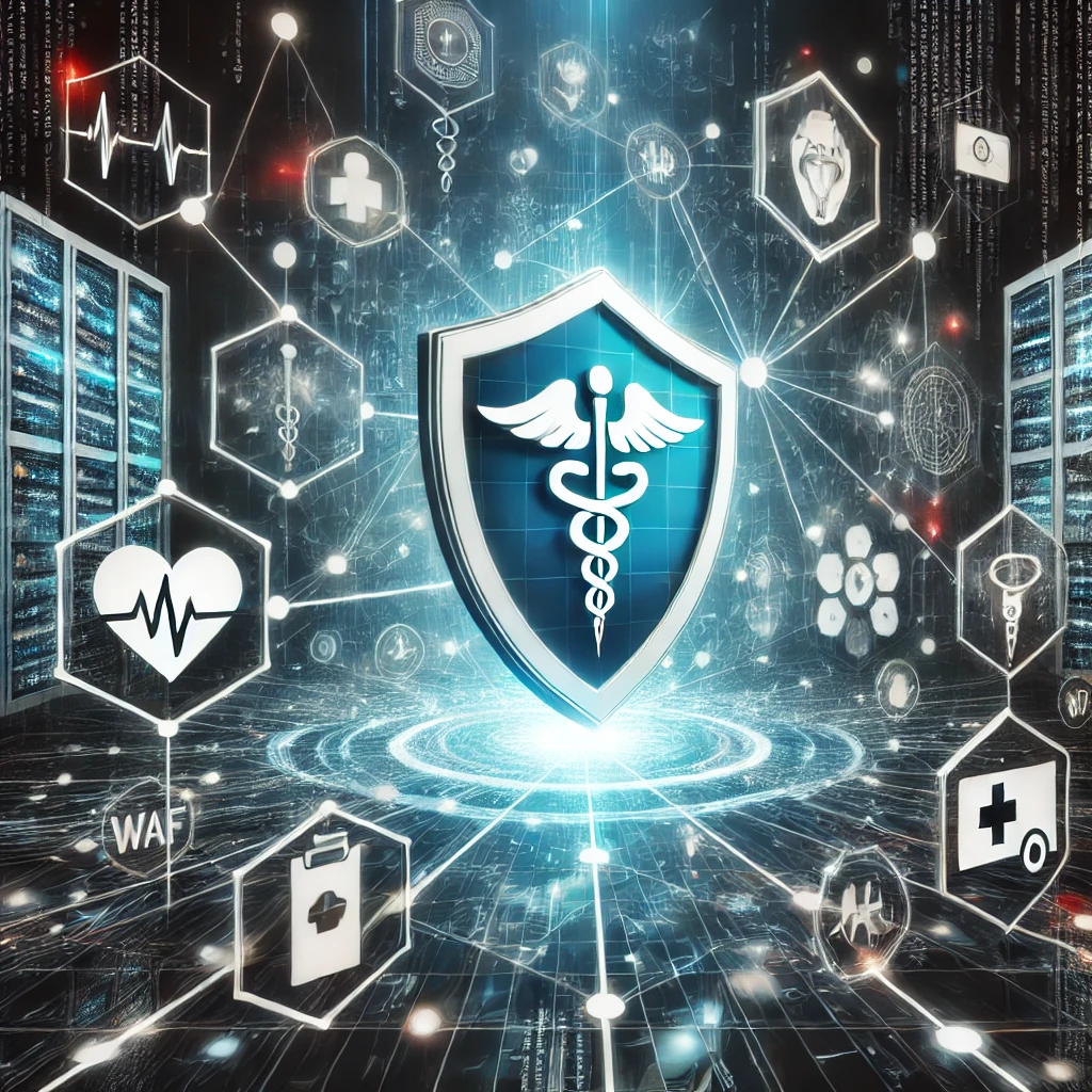 Sağlık sektöründe siber güvenlik, WAF güvenlik duvarı, sağlık verileri koruma, KVKK uyumluluğu, HIPAA, sağlık IT güvenliği, ransomware koruma, sağlıkta dijital dönüşüm, DDOS engelleme, web uygulama güvenliği